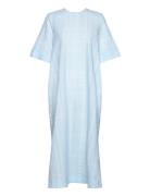 Seersucker Check Maxi Dress Maxiklänning Festklänning Blue Ganni