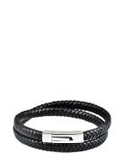 Leather Bracelet Double Armband Smycken Black Edd.