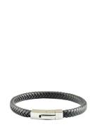 Leather Bracelet Singel Armband Smycken Grey Edd.