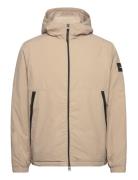 Calvin Klein Padded Crinkle Nylon Jacket Beige