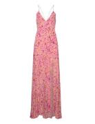 Jacquard Maxi Slip Dress Maxiklänning Festklänning Pink ROTATE Birger ...