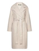 Long Belted Coat Outerwear Coats Winter Coats Beige Gina Tricot