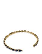 Carissa Chrystal Bangle Golden Blue Accessories Jewellery Bracelets Ba...