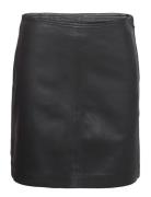 Stephanie Leather Skirt Kort Kjol Black A-View