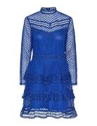 Yasalberta Ls New Lace Dress Kort Klänning Blue YAS