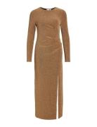 Vimynte L/S Slit Ancle Dress/Ka Maxiklänning Festklänning Brown Vila
