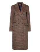 Checked Wool-Blend Coat Outerwear Coats Winter Coats Brown Esprit Coll...