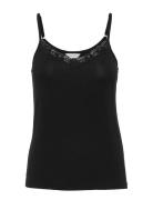 Lady Avenue Bamboo - Camisole With Lace Svart