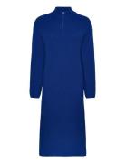 Slfkamma Half Zip Ls Knit Dress Camp Maxiklänning Festklänning Blue Se...