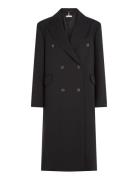 Viscose Blend Db Long Coat Outerwear Coats Winter Coats Black Tommy Hi...