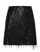 ONLY Onlspacy Short Sequins Skirt Wvn Svart