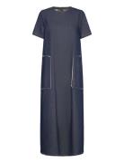 Objharlow S/S Long Dress E Div Maxiklänning Festklänning Blue Object