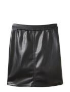 Skirt Fake Leather Kort Kjol Black Tom Tailor