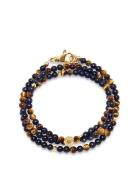 The Mykonos Collection - Brown Tiger Eye, Matte Onyx, And Go Armband S...