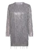 Madelin Sequin Dress Kort Klänning Silver Hosbjerg