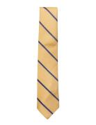 Yellow Blue Single Stripes Silk Tie Slips Multi/patterned AN IVY