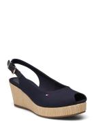 Tommy Hilfiger Iconic Elba Sling Back Wedge Blå