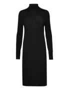 Extra Fine Wool High-Nk Dress Dresses Knitted Dresses Black Calvin Kle...