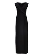 Lauren Ralph Lauren Jersey Off-The-Shoulder Gown Svart