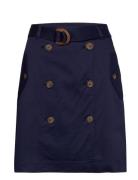 Microsanded Refined-Skirt Kort Kjol Blue Lauren Ralph Lauren
