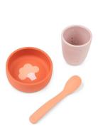 D By Deer Silic First Meal Set Papaya Multi/patterned