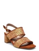 ANGULUS Sandals - Block Heels Guld