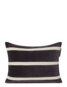 Lexington Home Striped Organic Cotton Velvet Pillow Grå