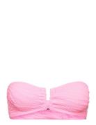 Blake Bandeau Swimwear Bikinis Bikini Tops Bandeau Bikinitops Pink Bon...