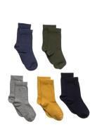 Socks 5P Sb Plain Fashion Col Sockor Strumpor Multi/patterned Lindex