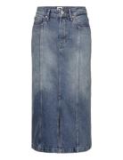 Claire Hgh Midi Skirt Ah7134 Knälång Kjol Blue Tommy Jeans