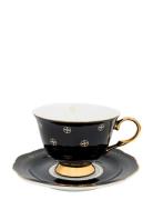 Hilke Collection Cup With Saucer - Anima Gemella Nero Svart