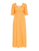 Slfjuana-Ulrikke 2/4 Smock Ankle Dress B Knälång Klänning Orange Selec...