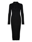 Gina Tricot Collar Knitted Dress Svart