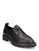 Les Deux Tatum Leather Moc Toe Shoe Svart