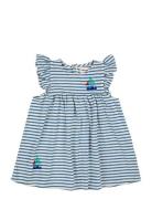 Blue Stripes Ruffle Dress Dresses & Skirts Dresses Casual Dresses Shor...