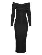 Delta Shimmer Dress Knälång Klänning Black AllSaints