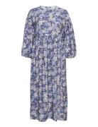Trixi Dress Knälång Klänning Blue EDITED