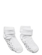 Baby Rib Sock W. Abs Strumpor Non-slip White Minymo