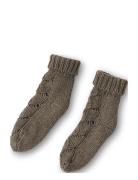 Ardette Knitted Pointelle Socks 17-18 Sockor Strumpor Brown That's Min...