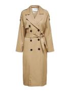 Slfnew Bren Ls Trench Coat B Noos Trench Coat Rock Beige Selected Femm...