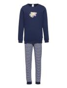 Boys Pyjama Long Pyjamas Set Navy Schiesser