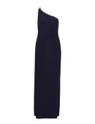 Jersey -Shoulder Gown Maxiklänning Festklänning Blue Lauren Ralph Laur...