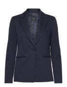 Fitted Suit Jacket Blazers Single Breasted Blazers Navy Mango