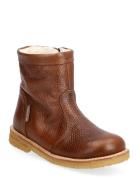Boots - Flat - With Zipper Vinterstövlar Pull On Brown ANGULUS