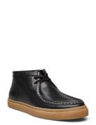 Dawson Mid Oil Pull Up Lthr Höga Sneakers Black Fred Perry