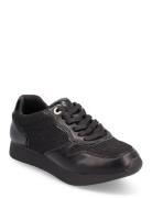 Women Lace-Up Låga Sneakers Black Tamaris