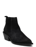 Bianco Biamona Western Boot Low Chelsea Suede Svart