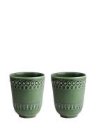 Daisy Mug 2-Pack Home Tableware Cups & Mugs Tea Cups Green PotteryJo