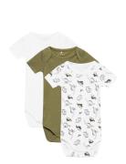 Nbmbody 3P Ss Loden Dino Noos Bodies Short-sleeved Multi/patterned Nam...
