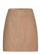 Slolicia Leather Skirt Kort Kjol Beige Soaked In Luxury
